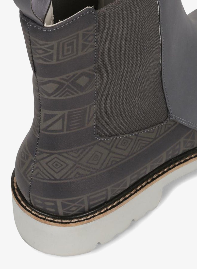 YOHO Grey Comfortable Lightweight Printed Boots - Image 3