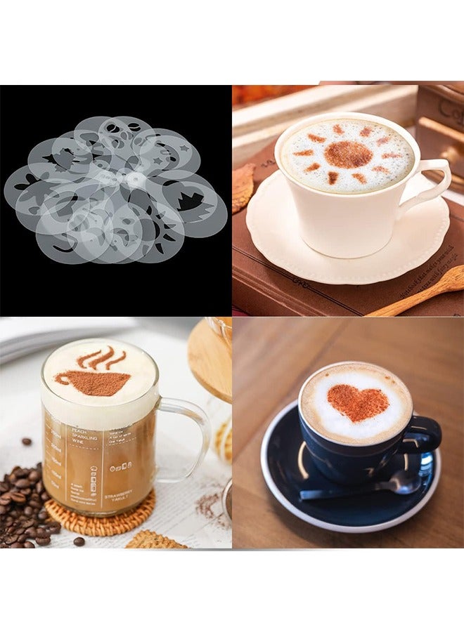 Ant 2Pcs Stainless Steel Powder Shakers, Powdered Sugar Shaker Duster, Mesh Shaker Powder Cans for Coffee Cocoa Cinnamon Powder with Lid, with 16 pcs Printing Molds Stencils - Image 3