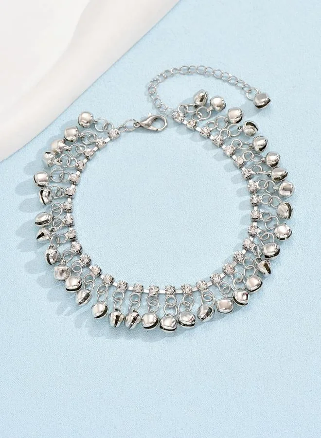 Take Two Embellished Anklet with Tassel Bells