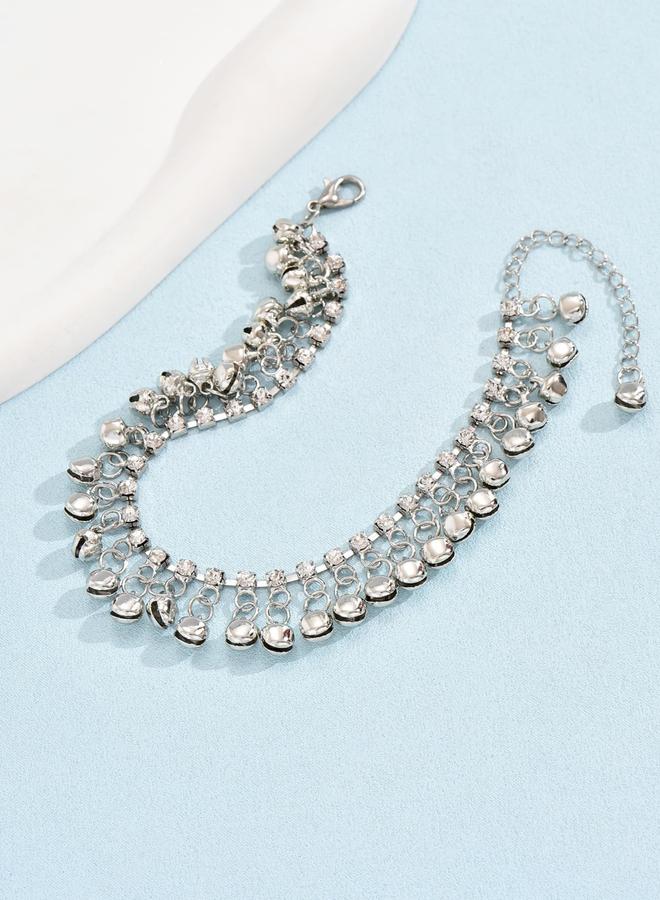Take Two Embellished Anklet with Tassel Bells - Image 3