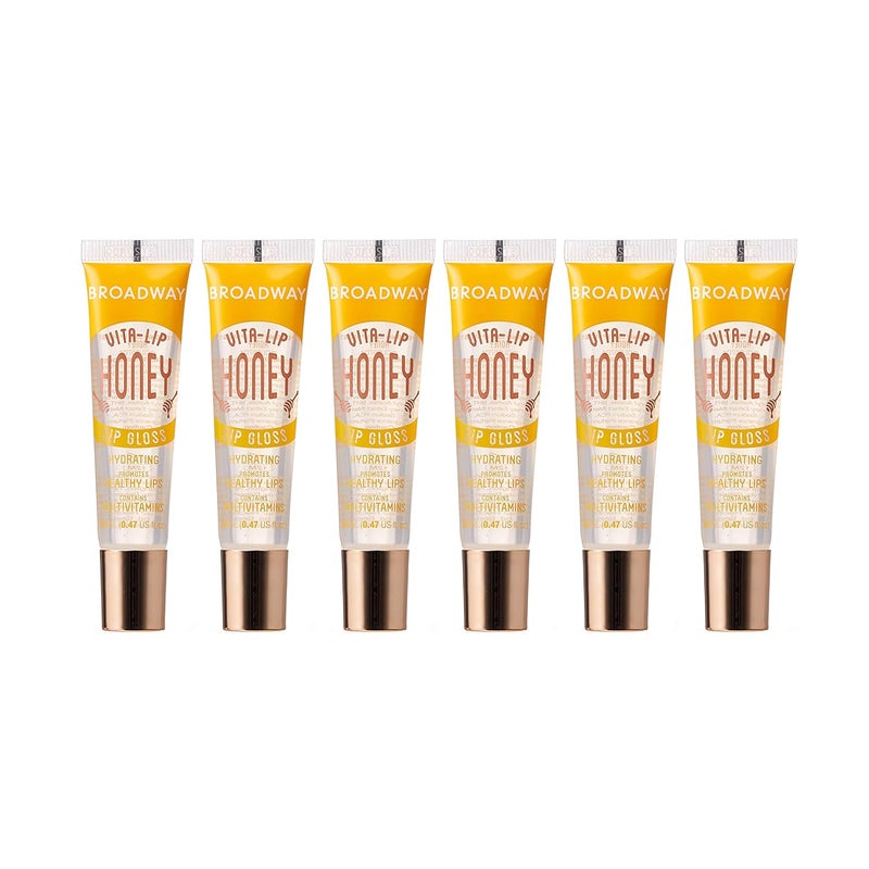 Ruby Kisses Broadway VitaLip Clear Lip Gloss Honey 6 Pack UltraHydrating  Soothing Formula with MultiVitamin Oils HighShine NonSticky Finish Nourishing Glossy Lip Balm for Healthy Lips