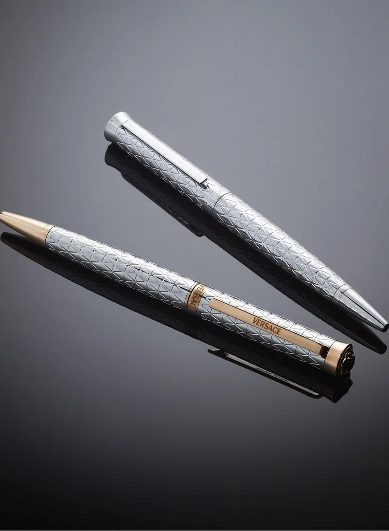 VERSACE Silver Gold Trim Pen Sleek