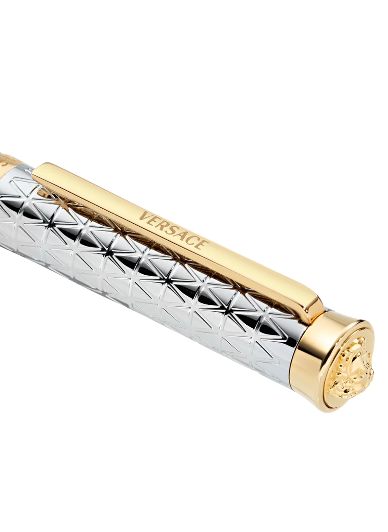 فيرزاتشي Ballpoint Pen - Stainless Steel Barrel with Clip and Medusa Top