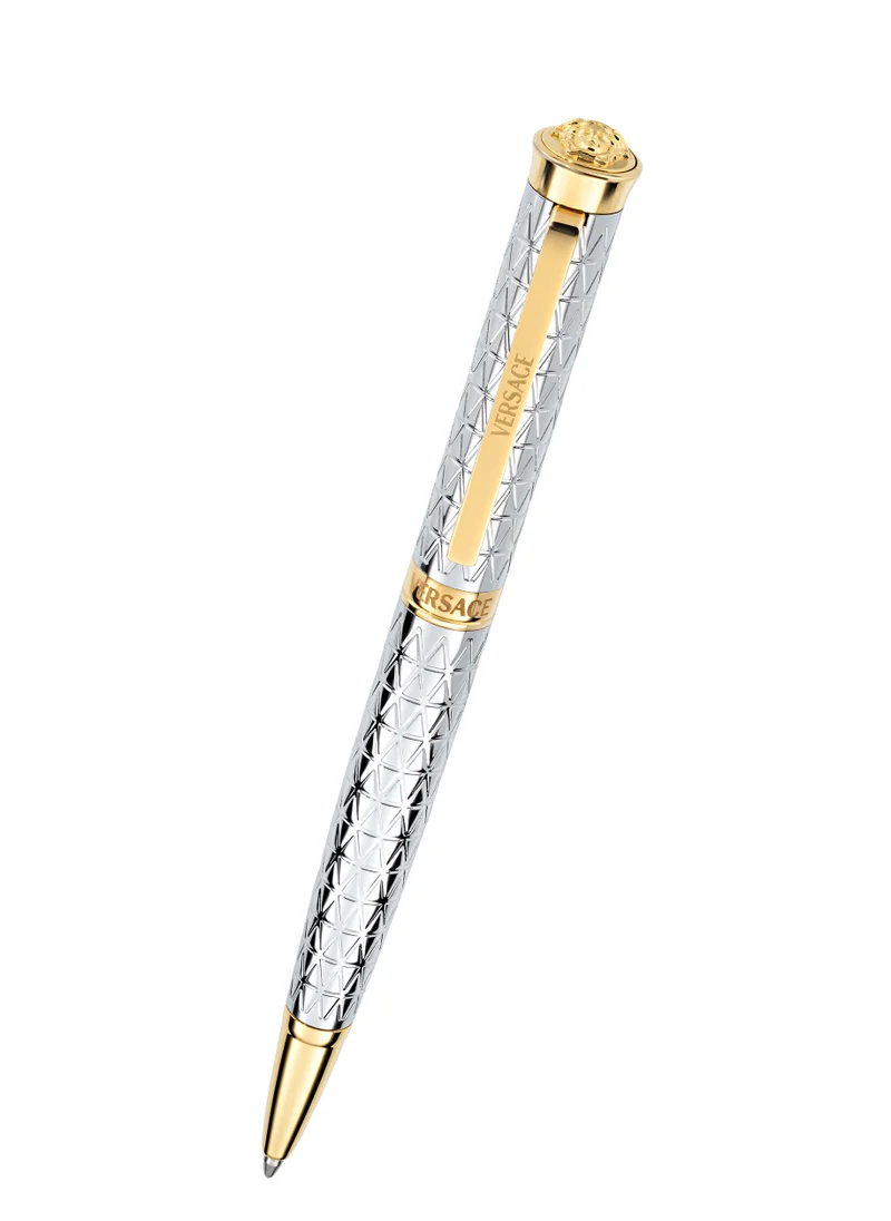 فيرزاتشي Ballpoint Pen - Stainless Steel Barrel with Clip and Medusa Top