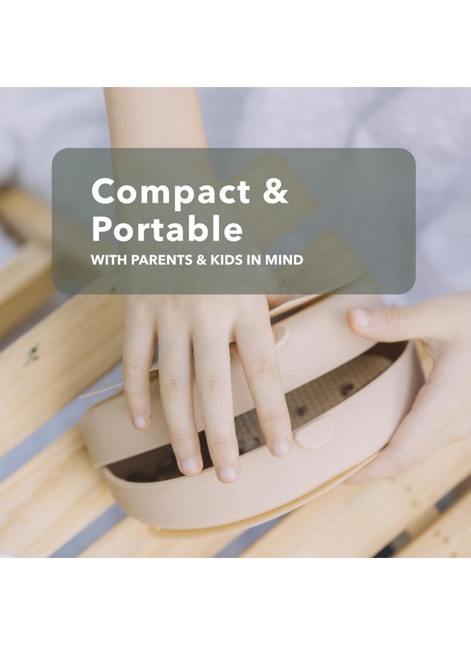 Miniware Miniware Baby Travel Plate with Suction - Foldable Silicone Baby Travel Essential to Promote Self-Feeding - Dishwasher Safe, BPA Free, Food Grade Silicone Baby Plate for On The Go - Sage Silifold  - Image 4