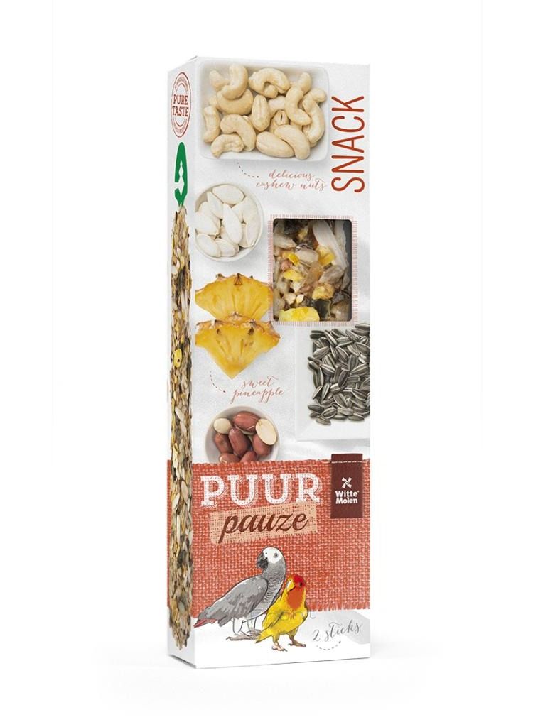 Witte Molen Puur Pauze Sticks With Pineapple And Peanut For Parrots Bird Cage Sticks 140g - Image 1