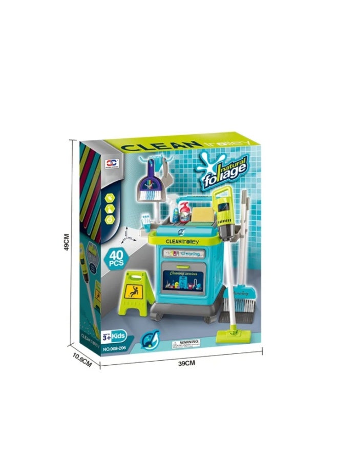 Clean Natural Foliage Trolley Cleaning Playset 40-Pcs 008-206 - Image 4