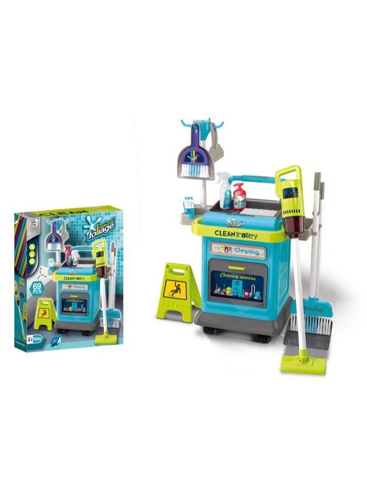 Clean Natural Foliage Trolley Cleaning Playset 40-Pcs 008-206 - Image 1