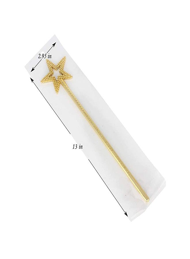Qeuly Star Wand Gold Fairy Wand 13 Inches Angel Wand Star Magic Princess Wands Plating Silver Star Stick (Gold) - Image 4
