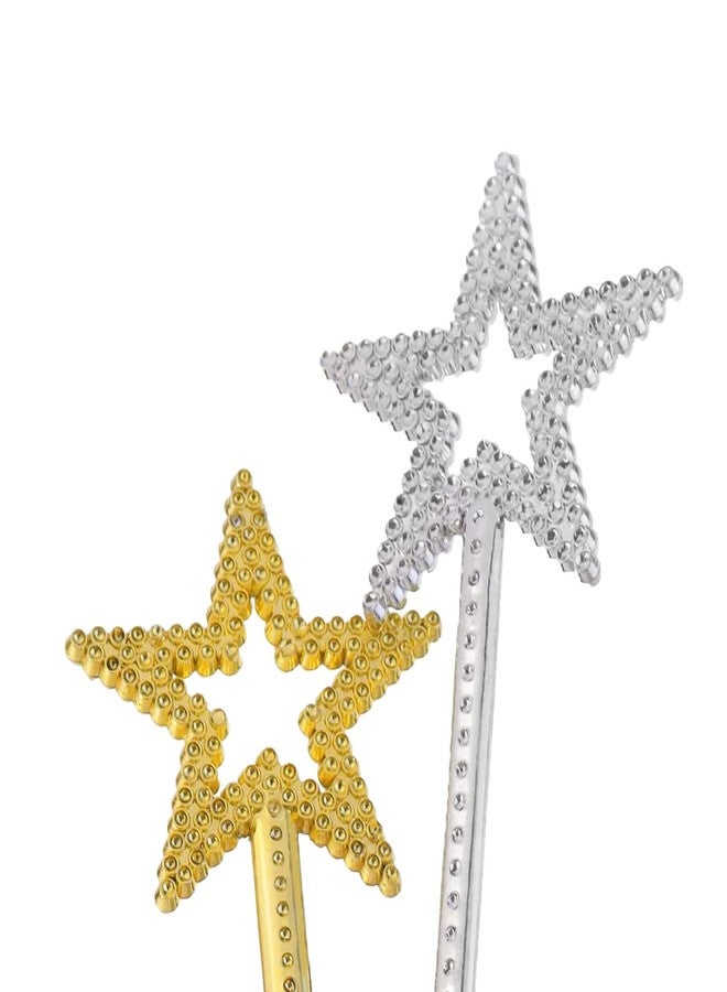 Qeuly Star Wand Gold Fairy Wand 13 Inches Angel Wand Star Magic Princess Wands Plating Silver Star Stick (Gold) - Image 3