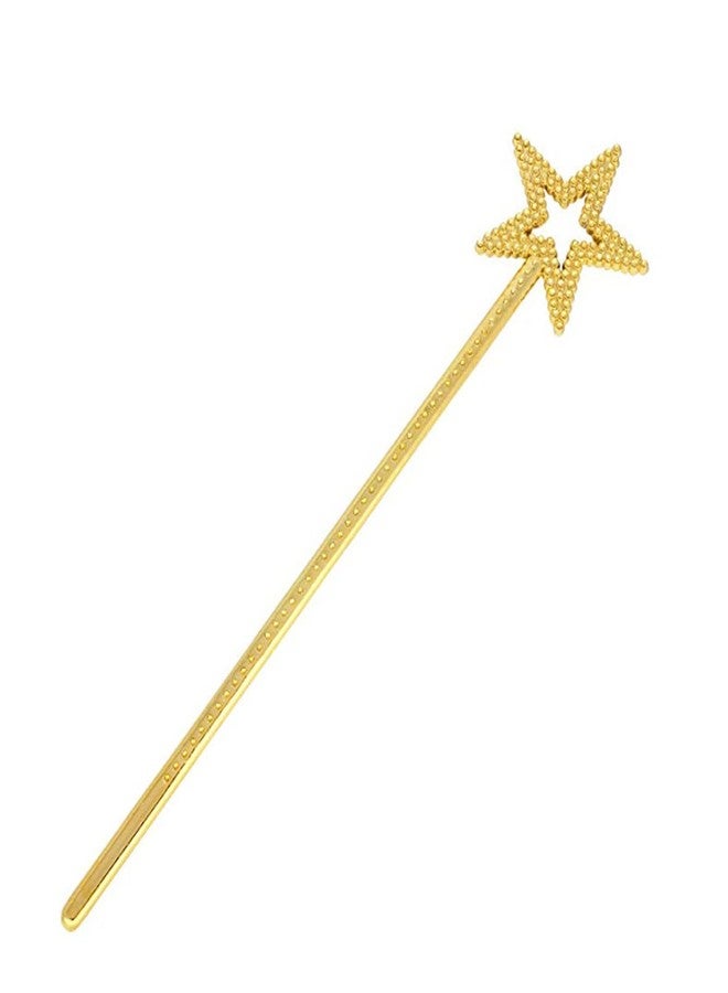 Qeuly Star Wand Gold Fairy Wand 13 Inches Angel Wand Star Magic Princess Wands Plating Silver Star Stick (Gold) - Image 1