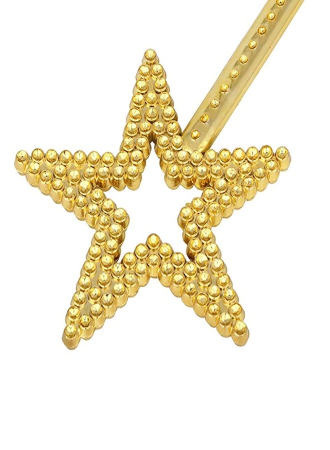 Qeuly Star Wand Gold Fairy Wand 13 Inches Angel Wand Star Magic Princess Wands Plating Silver Star Stick (Gold) - Image 2