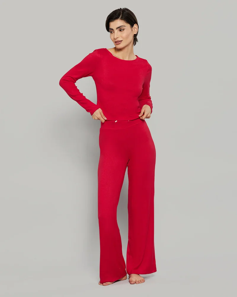 La Senza La Senza Jersey Drawstring Red Casual Lounge Pants