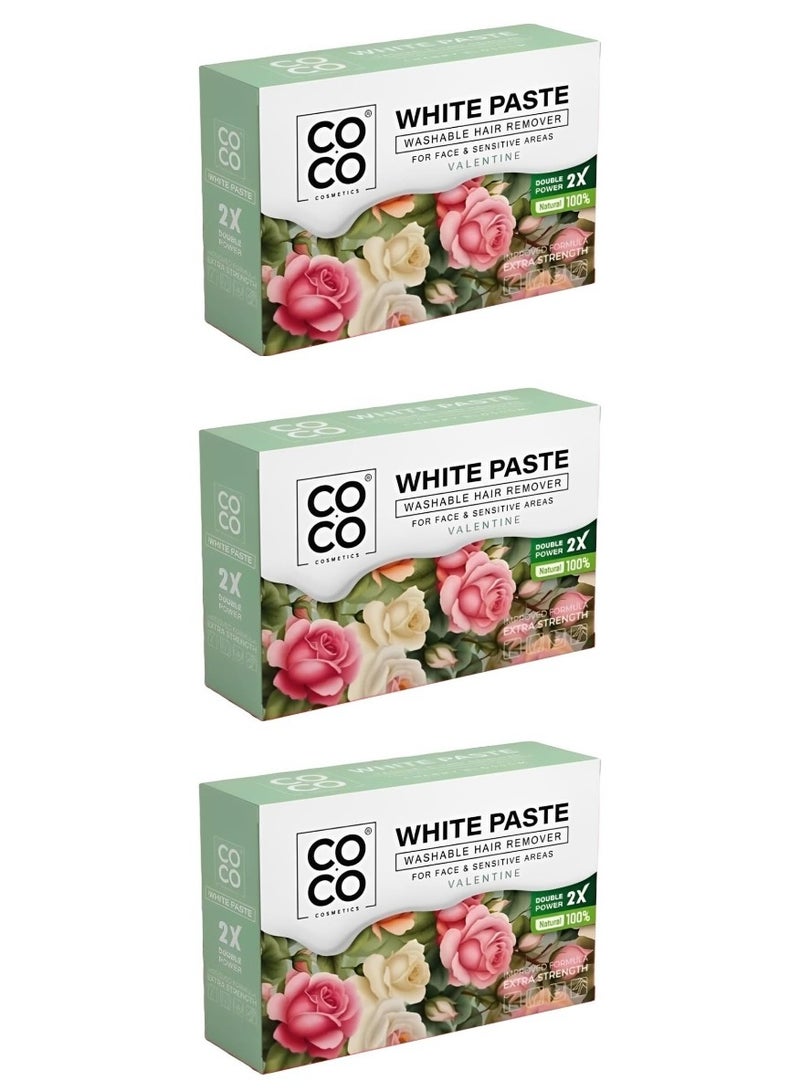 Coco Three Pieces of Coco Valentine White Paste for Body and Facial Hair Removal 100g - Image 1