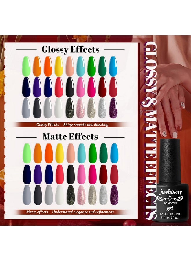 JEWHITENY JEWHITENY 30PCS Gel Nail Polish Kit 27 Colors Gel Polish Set Gel Nail Kit Soak Off Nail Gel Polish Set for Manicure Nail Art Salon/Home Starter Kit  - Image 3