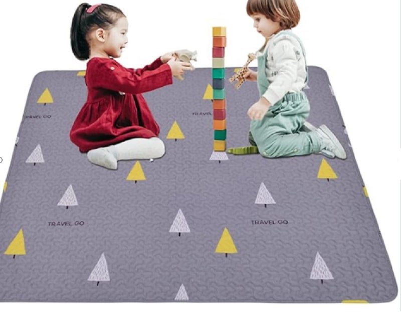 MatLeya Portable Baby Play Mat - Machine Washable, Foldable 43x43" Crawling Mat for Infants