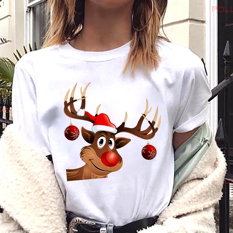 Cross-border supply T-shirt printed T-shirt women's short-sleeved women's clothing - Image 1
