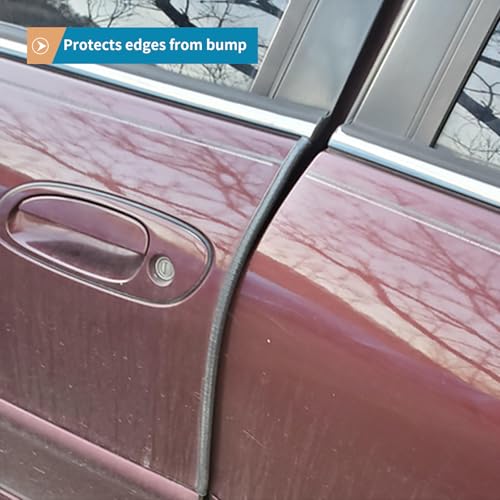 Sanbege Rubber Edge Trim Guard 10ft/3m, Adhesive Free Door Edge Protector, U Shape Edge Seal Strip with Embedded Metal Clips Fits 3/64" to 1/8" Thick Edges (Black) - Image 5
