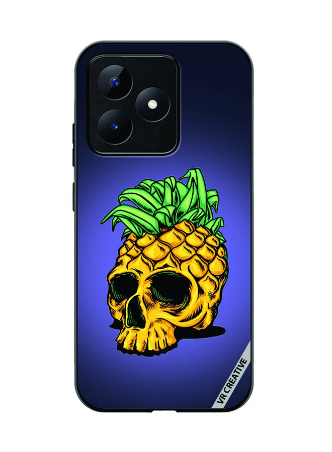 VR CREATIVE Protective Case Cover For Realme C53 Pineapple Skull Design Multicolour - Image 1