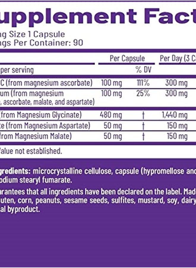 AOR - , Advanced Magnesium Complex, Dietary Supplement, Promotes bone and cardiovascular health, muscle and nerve function, 90 Capsules (90 Servings) - Image 1