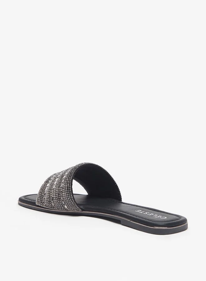 Celeste Womens Embellished SlipOn Sandals