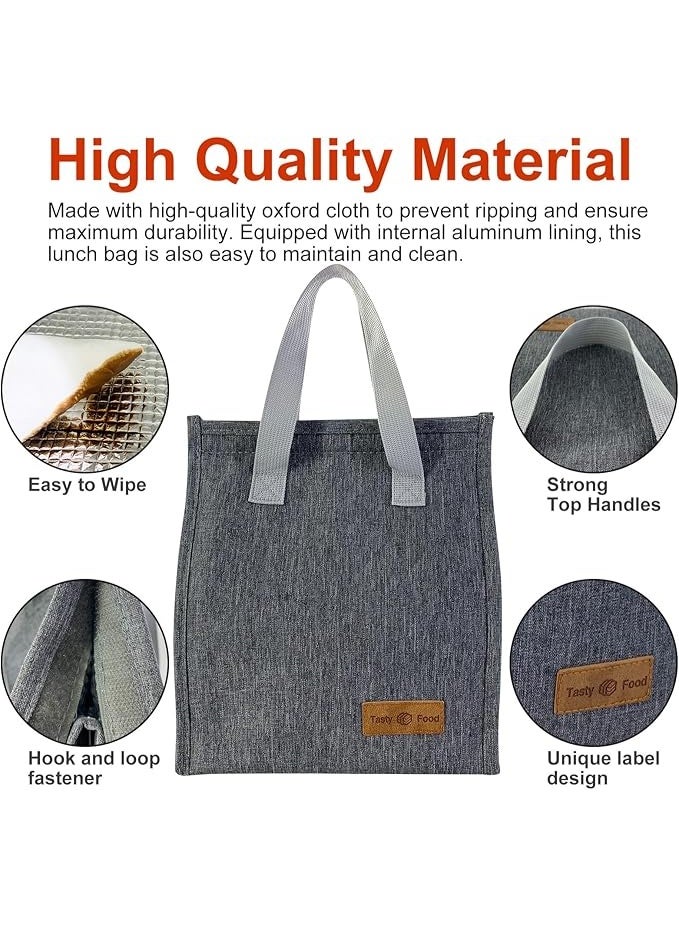 حقيبة غداء معزولة للنساء والرجال، حاوية كبيرة قابلة لإعادة الاستخدام، حقيبة يد مضادة للتسرب، مناسبة للمكتب، العمل، المدرسة، الشاطئ أو السفر. - Image 5