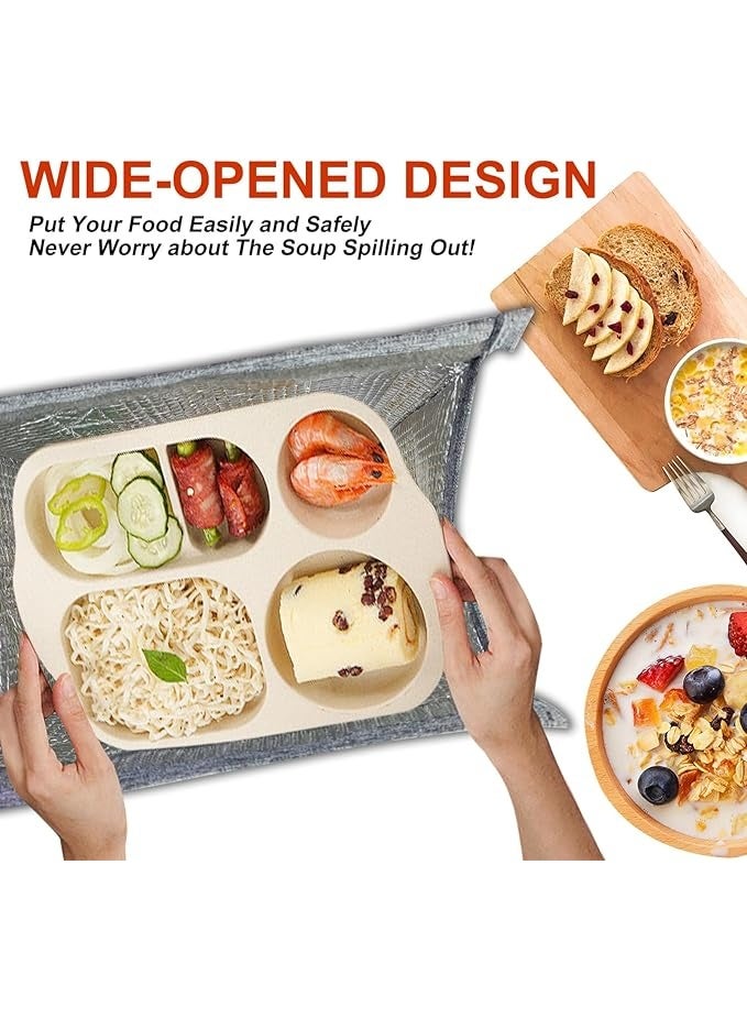 حقيبة غداء معزولة للنساء والرجال، حاوية كبيرة قابلة لإعادة الاستخدام، حقيبة يد مضادة للتسرب، مناسبة للمكتب، العمل، المدرسة، الشاطئ أو السفر. - Image 4