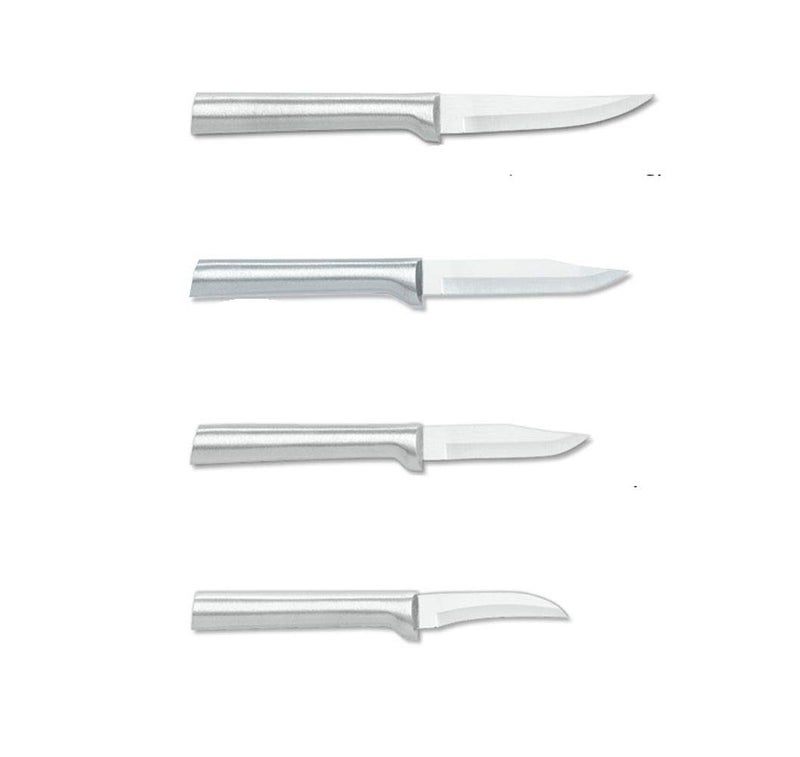 Rada Cutlery 4Piece Granny Peeling Regular and Heavy Duty Paring Knife Set Silver Handles