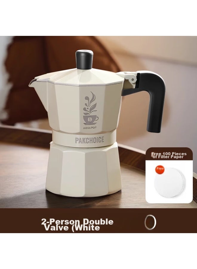 Pakchoice Moka Pot With Dual Valves, Home Italian-style Dual-valve Moka Pot, Small Electric Ceramic Stove Pour-over Coffee Maker Set - Image 1