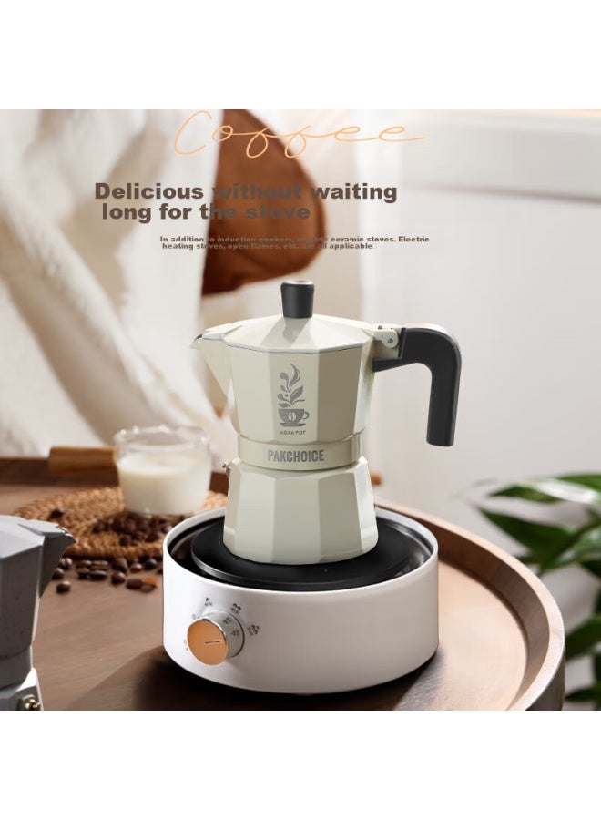Pakchoice Moka Pot With Dual Valves, Home Italian-style Dual-valve Moka Pot, Small Electric Ceramic Stove Pour-over Coffee Maker Set - Image 3