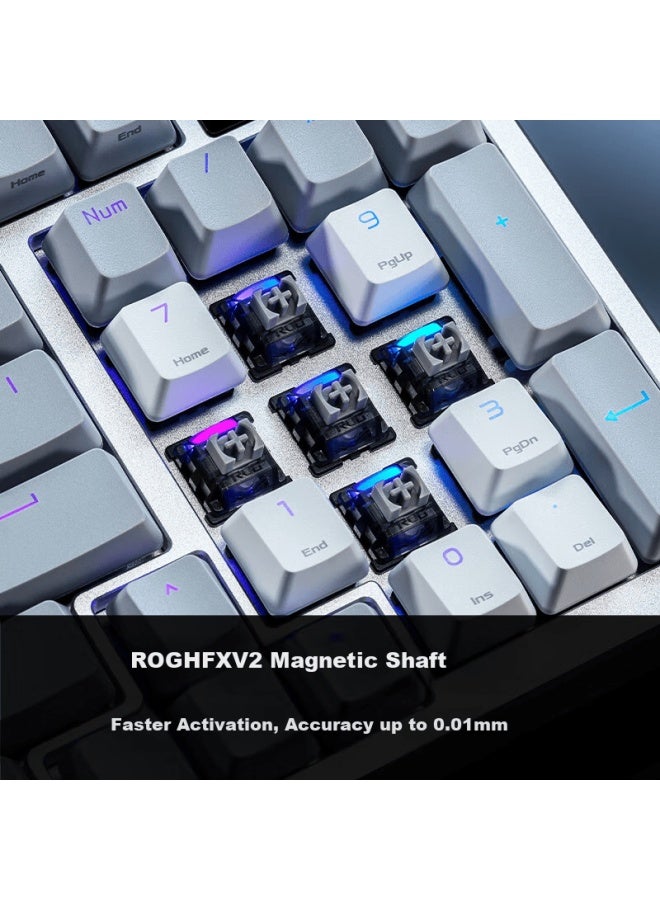 Rog Night Demon 98 He Magnetic Axis Wireless Gaming Keyboard Oled Color Screen Wireless 8k Report Rate Rt0.01 Esports Keyboard Valorant Pbt White - Image 3