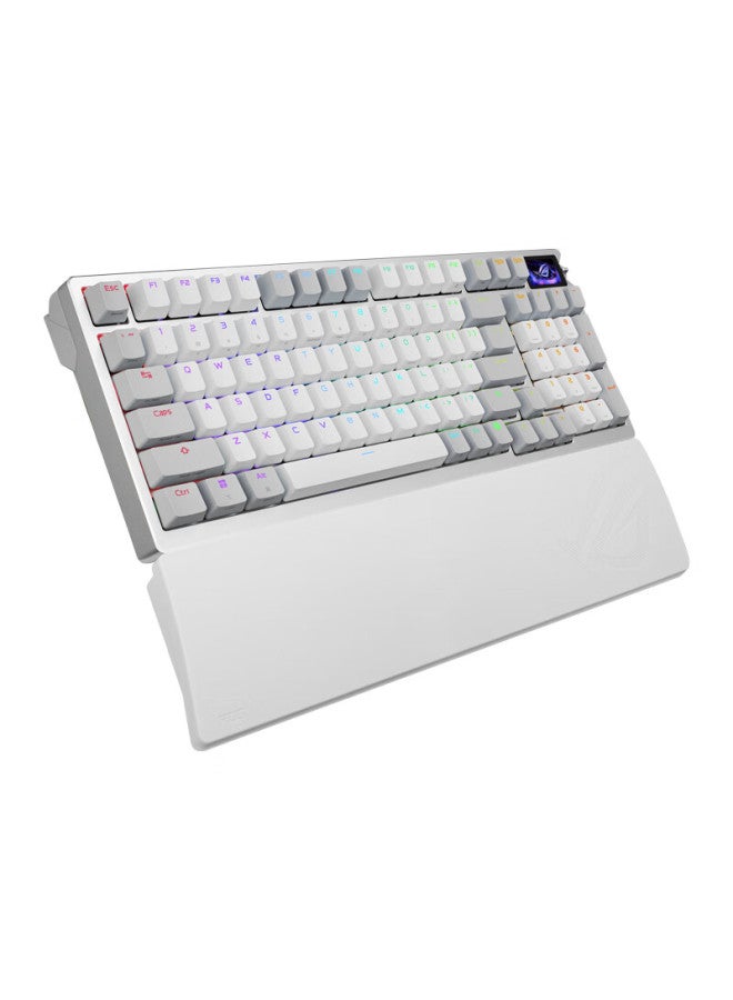 Rog Night Demon 98 He Magnetic Axis Wireless Gaming Keyboard Oled Color Screen Wireless 8k Report Rate Rt0.01 Esports Keyboard Valorant Pbt White - Image 5