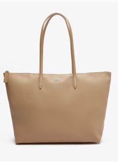 لاكوست حقيبة لاكوست النسائية الكبيرة 12.12 Concept Zip Tote، حقيبة كتف نسائية محمولة باليد، حقيبة أنيقة متعددة الاستخدامات بسعة كبيرة، حقيبة تسوق نسائية، 45 سم × 30 سم × 12 سم، بيج  - Image 2