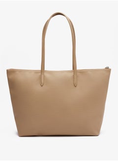 لاكوست حقيبة لاكوست النسائية الكبيرة 12.12 Concept Zip Tote، حقيبة كتف نسائية محمولة باليد، حقيبة أنيقة متعددة الاستخدامات بسعة كبيرة، حقيبة تسوق نسائية، 45 سم × 30 سم × 12 سم، بيج  - Image 3