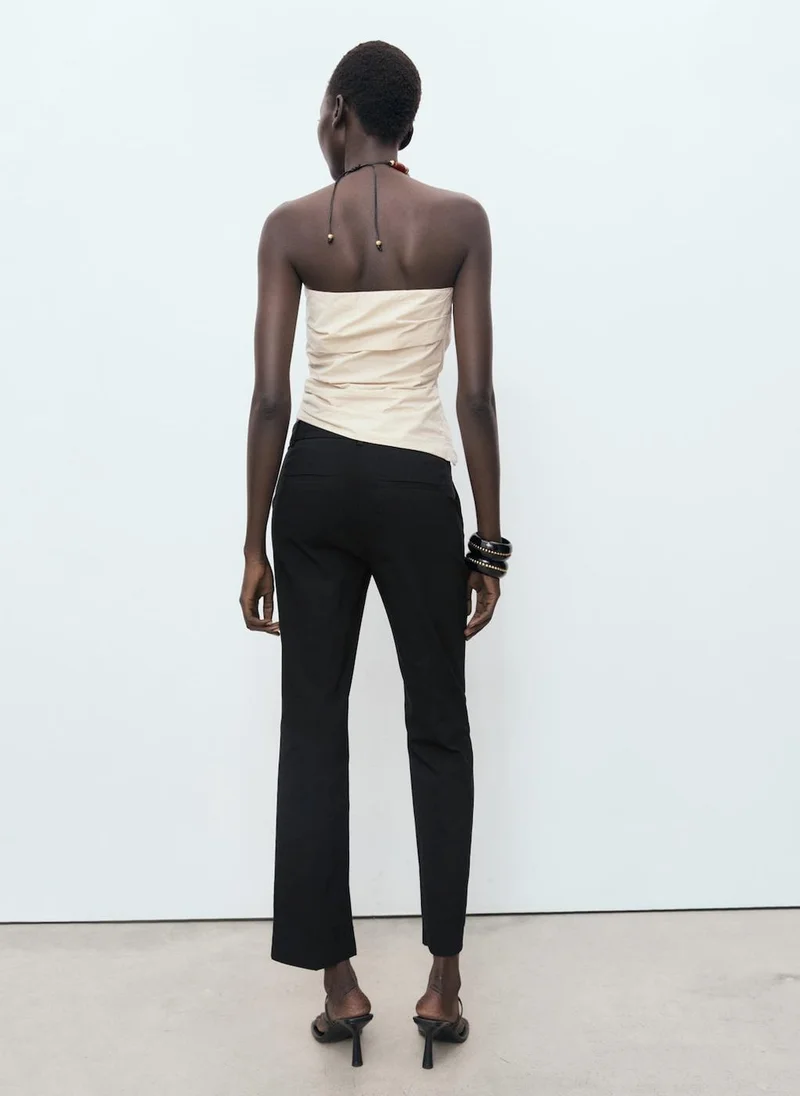 مانجو Straight-cut crop trousers