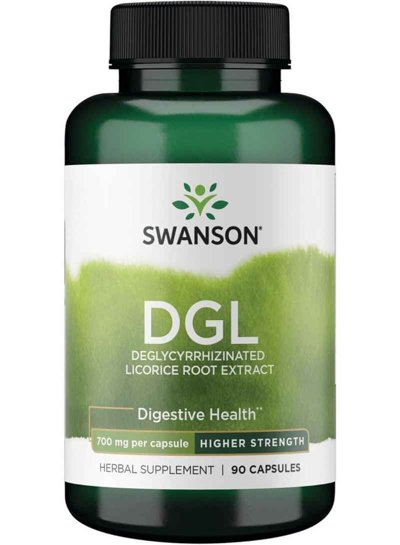 Swanson High Potency DGL (Licorice) - Herbal Supplement Promoting Digestive Health & GI Tract Support - Natural Stomach Soother Made with Licorice Root Extract - (90 Capsules, 750mg Each) - Image 1