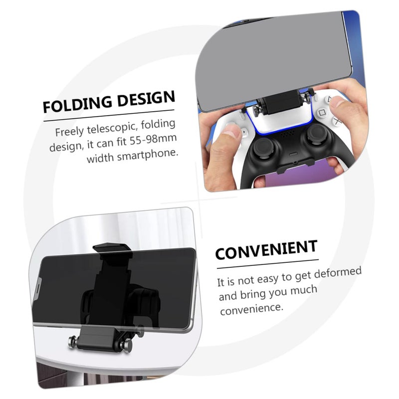 2 Pcs Black Phone Holder Clamp Desk Mount For Gamepad Controller 10 5X7X4CM - Image 5