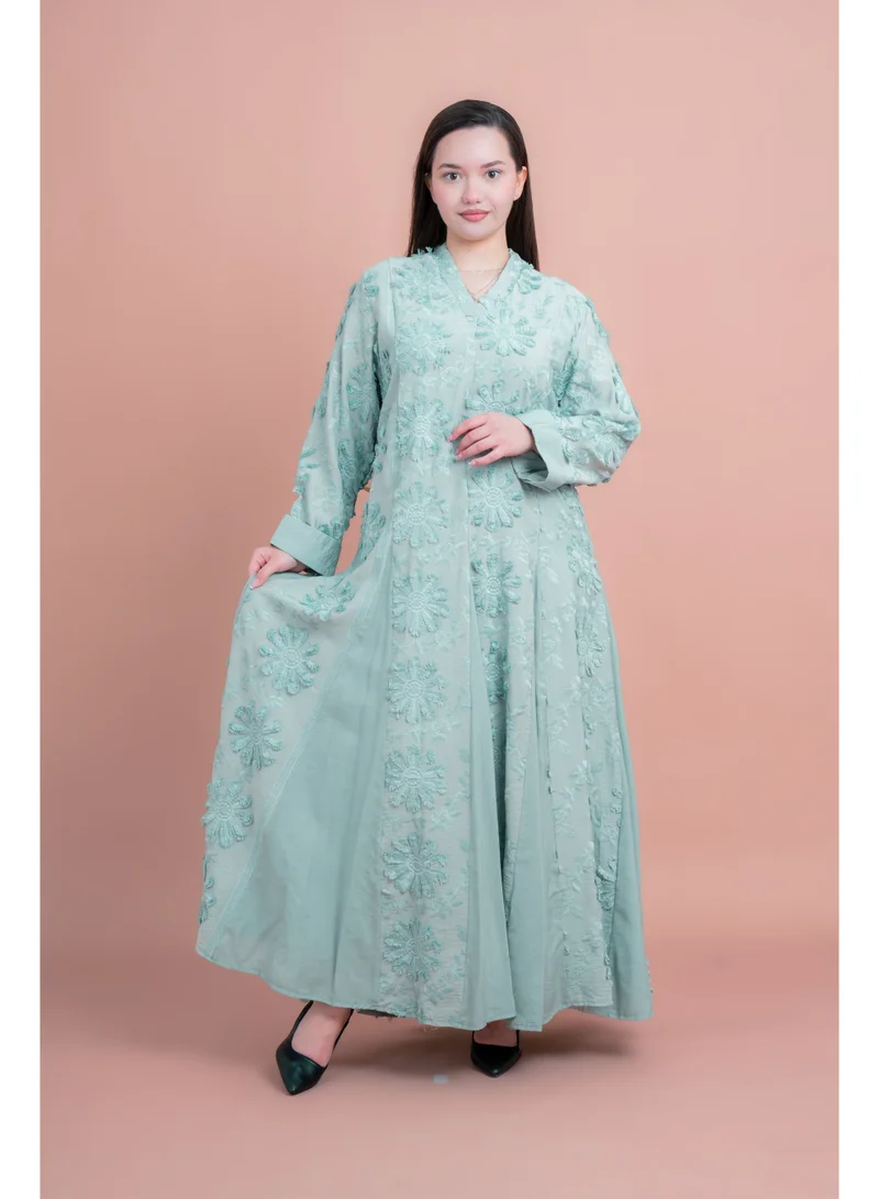 IKKXA Soft Petals Embroidered Jalabiya