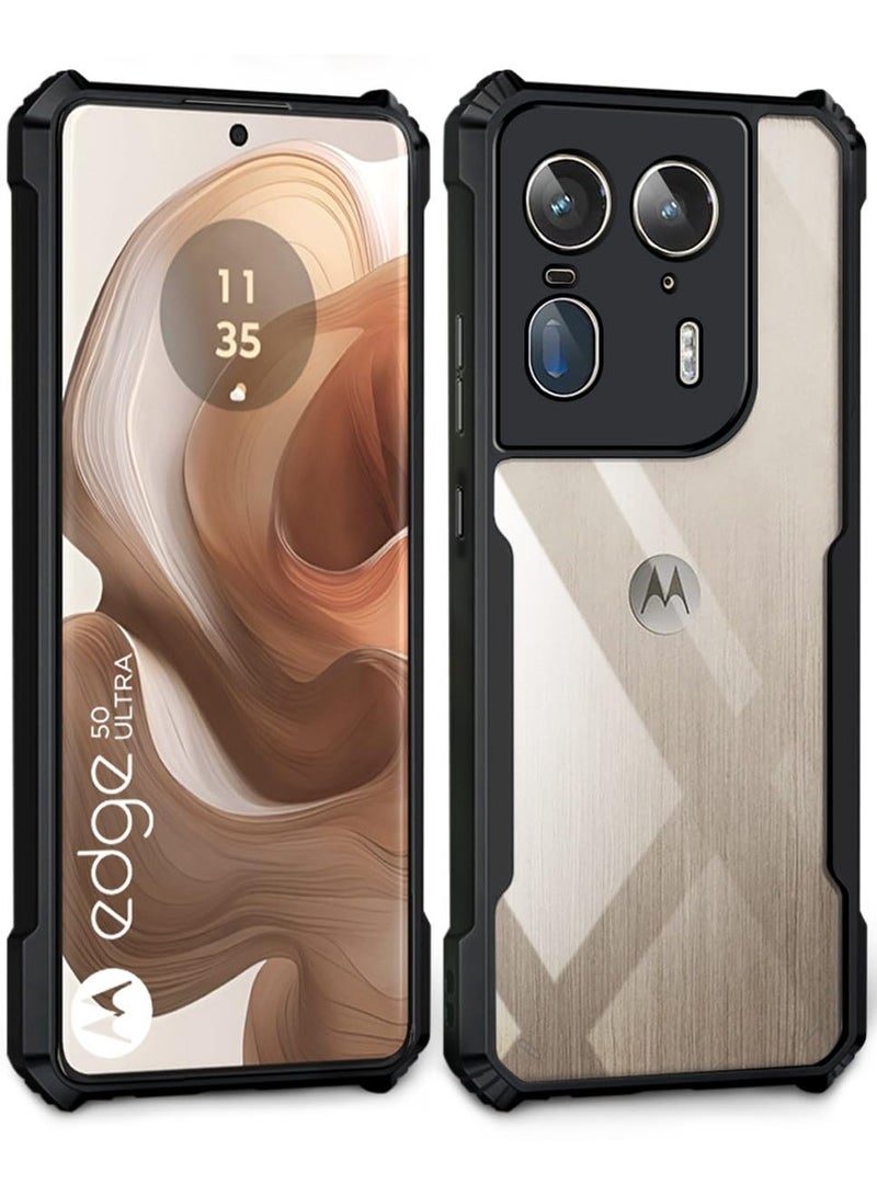 Moto Edge 50 Ultra 5G Back Cover Transparent Crystal Clear Hard PC Back Case with TPU Bumper, Drop Protection Case Cover for Moto Edge 50 Ultra 5G - Image 1