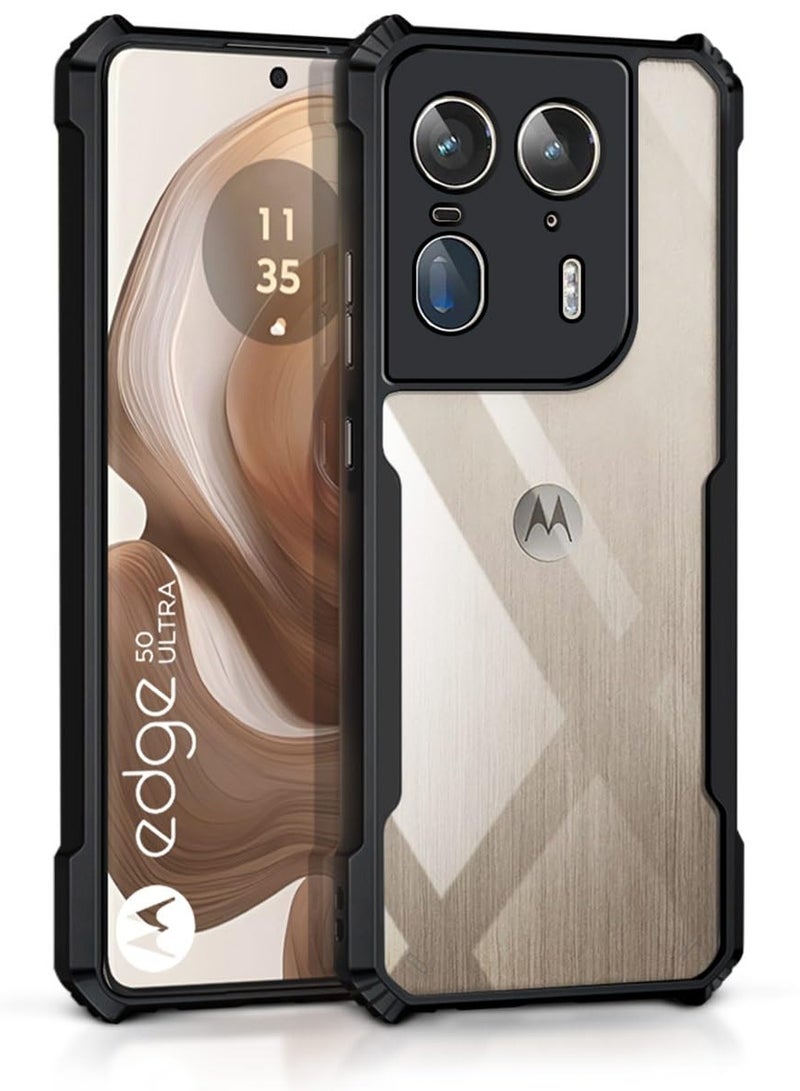 Moto Edge 50 Ultra 5G Back Cover Transparent Crystal Clear Hard PC Back Case with TPU Bumper, Drop Protection Case Cover for Moto Edge 50 Ultra 5G - Image 3