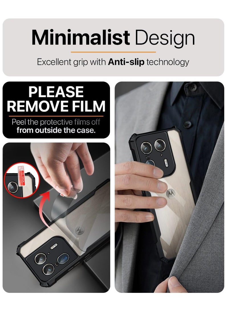 Moto Edge 50 Ultra 5G Back Cover Transparent Crystal Clear Hard PC Back Case with TPU Bumper, Drop Protection Case Cover for Moto Edge 50 Ultra 5G - Image 5