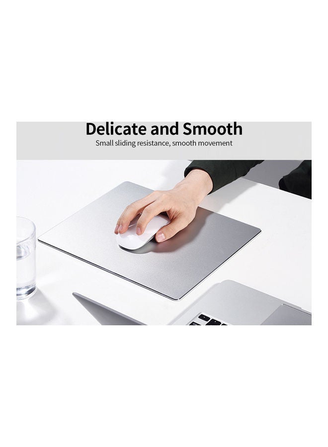 NIBEMINENT Aluminum Alloy Metal Mouse Pad Silver - Image 5