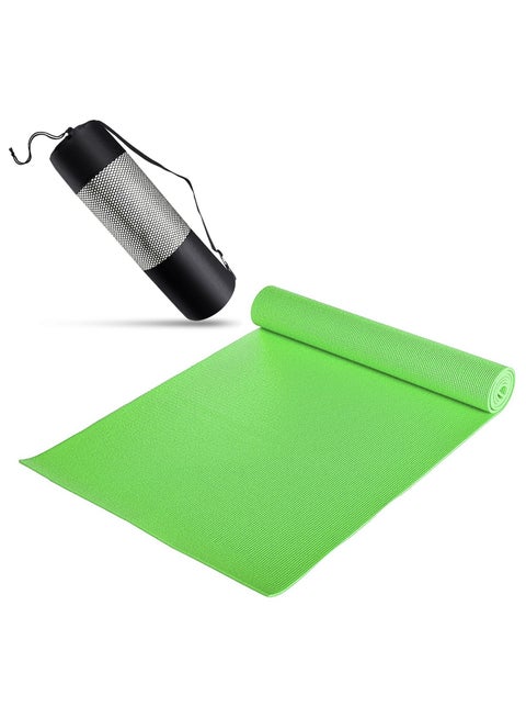 PVC Yoga Exercise Mat With Carrying Bag 6MM/8MM Thick x173cm Lx61cm W, Green