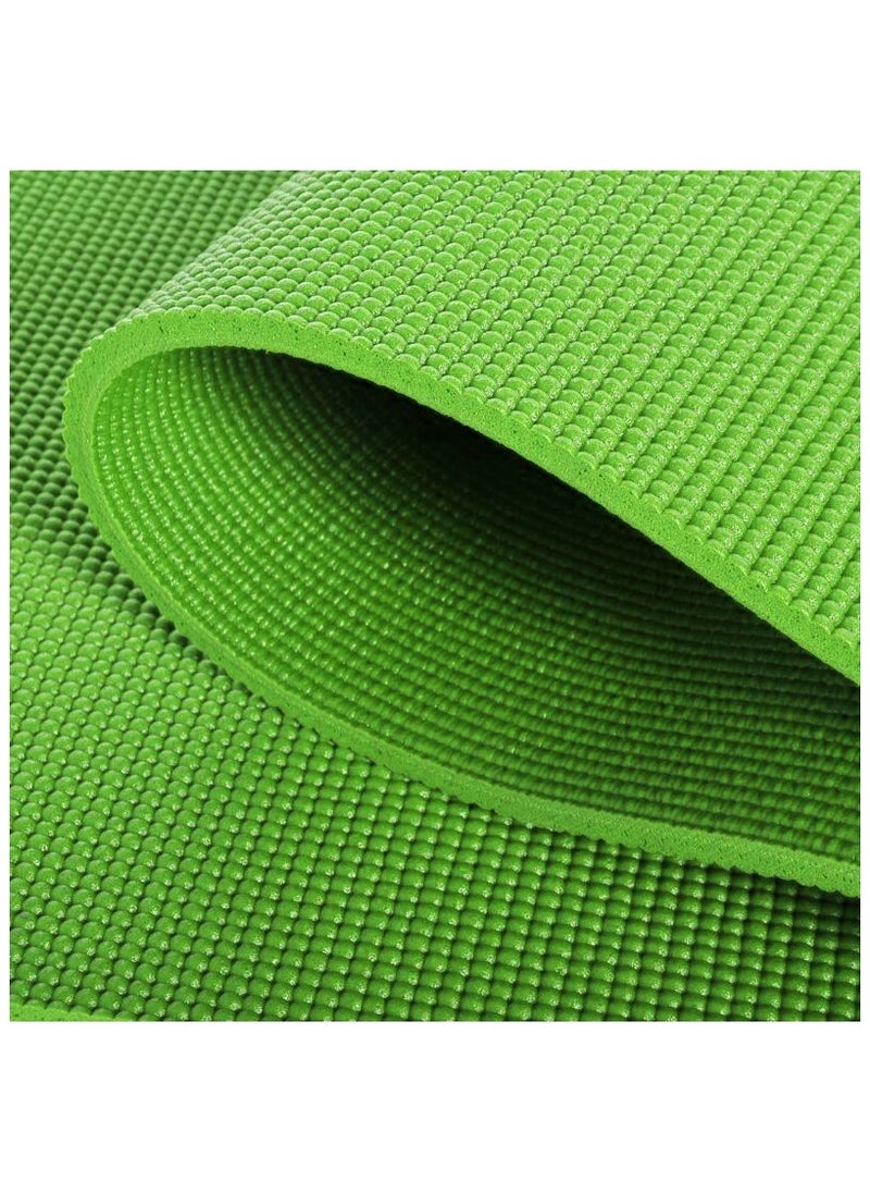 Generic PVC Yoga Exercise Mat With Carrying Bag 6MM Thick x173cm Lx61cm W, Green  - Image 2