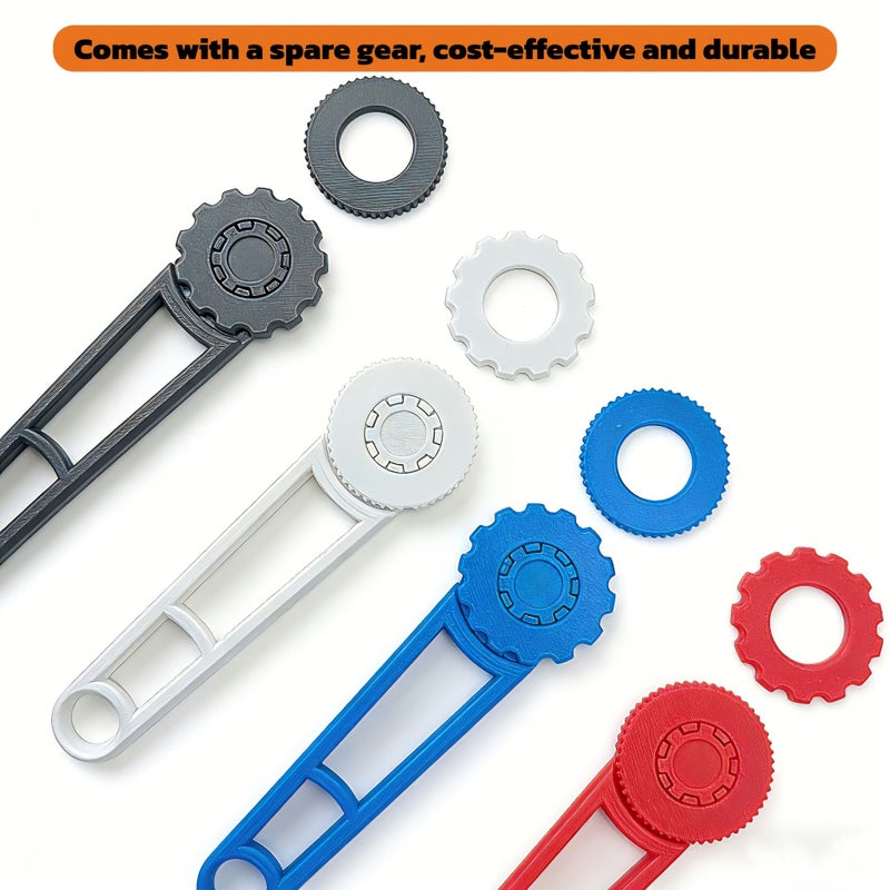 Red Portable Cardboard Punch Tool with Spare Gears for DIY Craft - Image 3