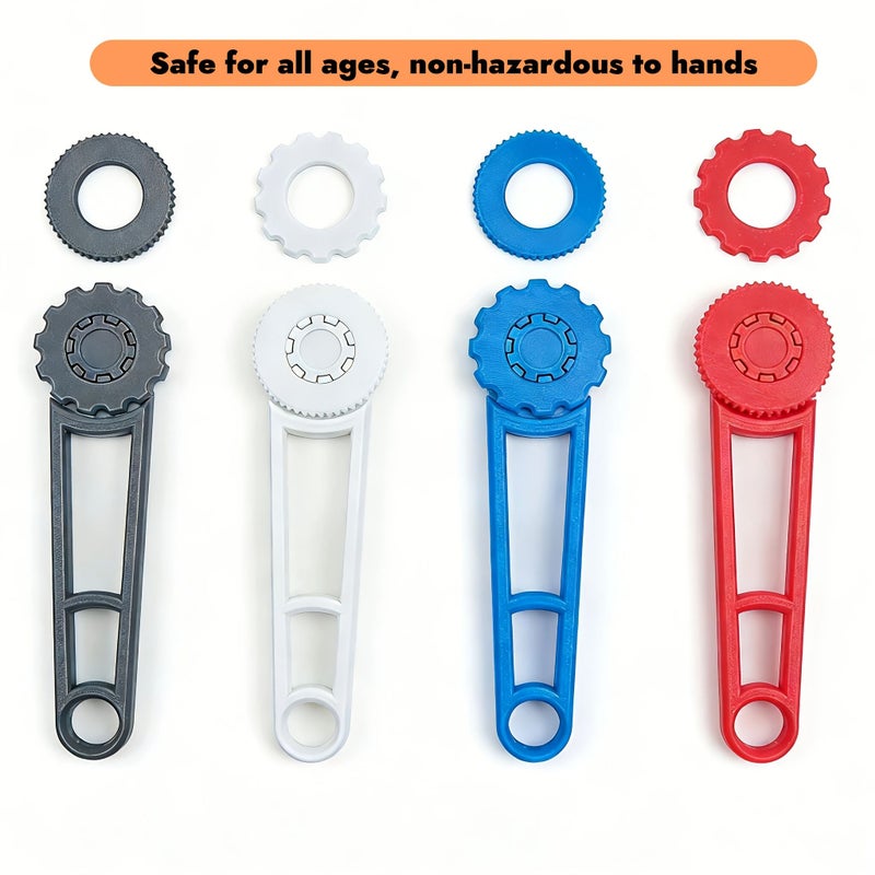Red Portable Cardboard Punch Tool with Spare Gears for DIY Craft - Image 4