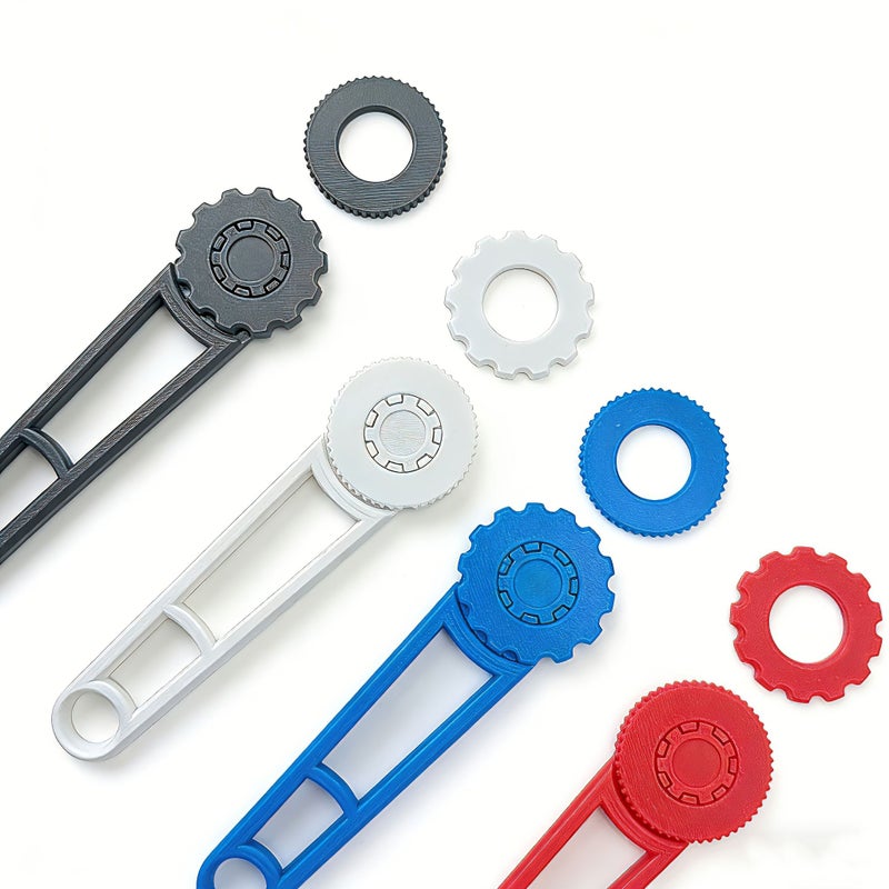 Red Portable Cardboard Punch Tool with Spare Gears for DIY Craft - Image 5