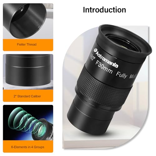 Astromania Telescope Eyepiece 2 inch 30mm - Ultra Wide 80 Degree with Fully Multi-Coated Optics - 2 inch SWA Wide Field Eyepiece Accessory for Astronomy & Stargazing - Compatible with Most Telescopes - Image 4