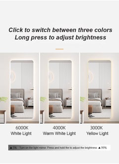 keke HD Wall Mounted Rectangular Full Length LED Mirror 80X180 CM  - Image 5