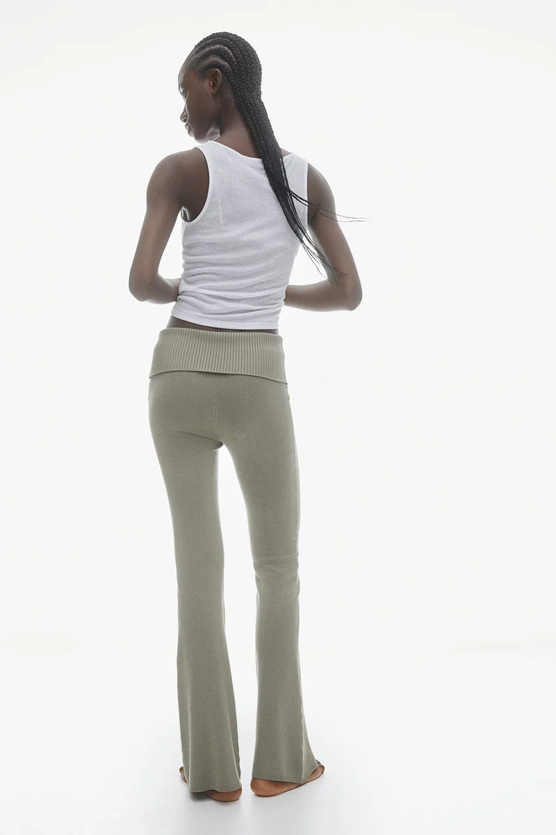 H&M Flared Fine-Knit Trousers